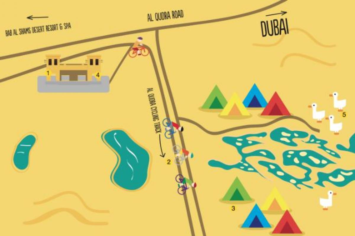 Al Qudra Gölü yol haritası