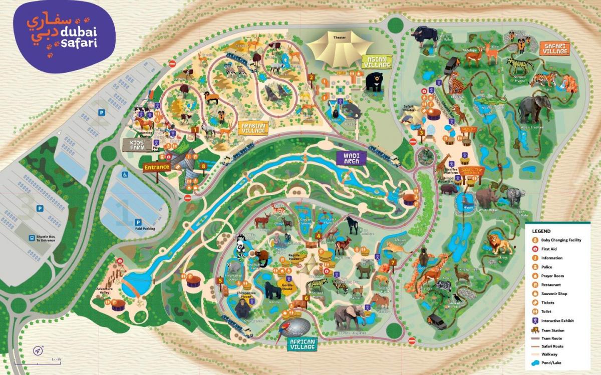 Dubai Hayvanat Bahçesi haritası