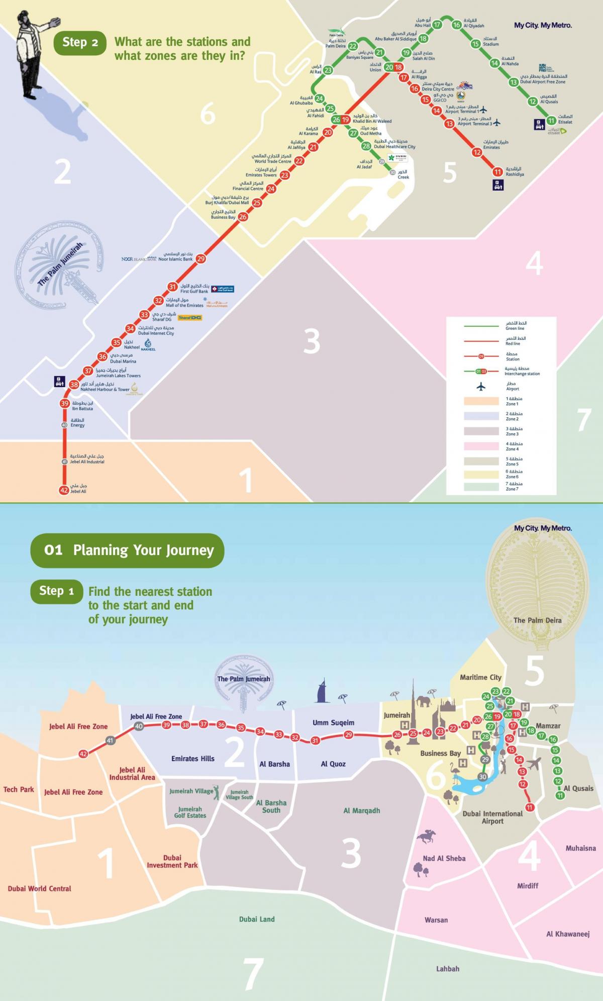 metro haritası Dubai yeşil hat