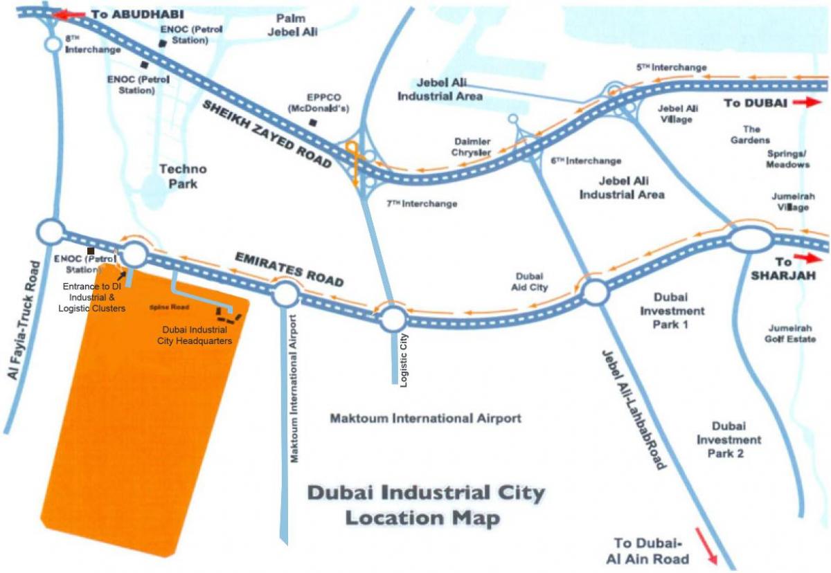 Dubai Sanayi şehir haritası