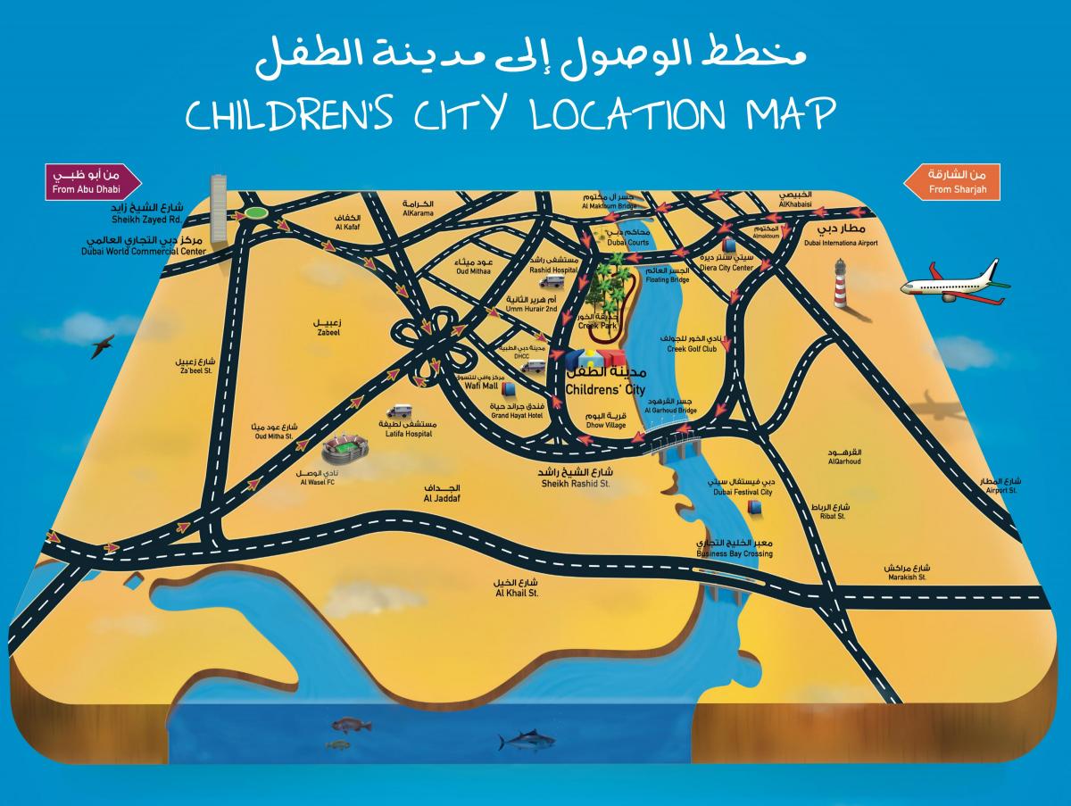 Çocuk city, Dubai haritası