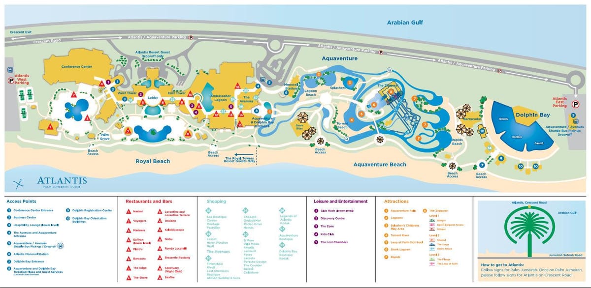 Atlantis Dubai haritası