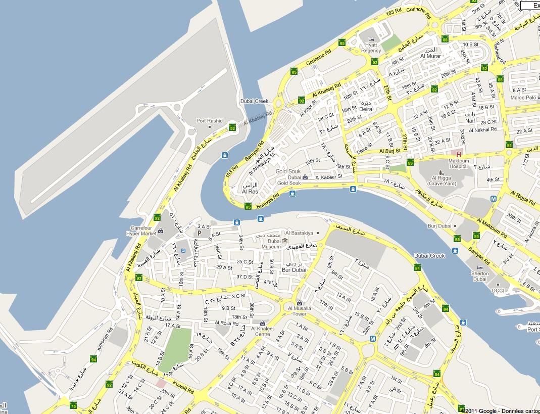 Bur Dubai haritası